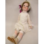 Late 19th / early 20th Century Heubach Koppelsdorf bisque headed doll, numbered 302-9, 28ins high