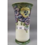 Large MacIntyre Moorcroft vase decorated with the pansy design on a cream ground, painted