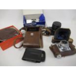 Quantity of cameras and accessories, including a Praktica BCA electronic camera with Pentacon