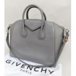 Givenchy Antignona medium handbag in pearl grey, having original dust cover, tag and care