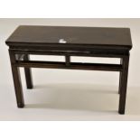 Chinese rectangular low stool / side table on square moulded supports, 30ins x 11ins x 20ins high