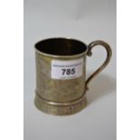 Victorian silver Christening mug with fern and foliate engraved decoration