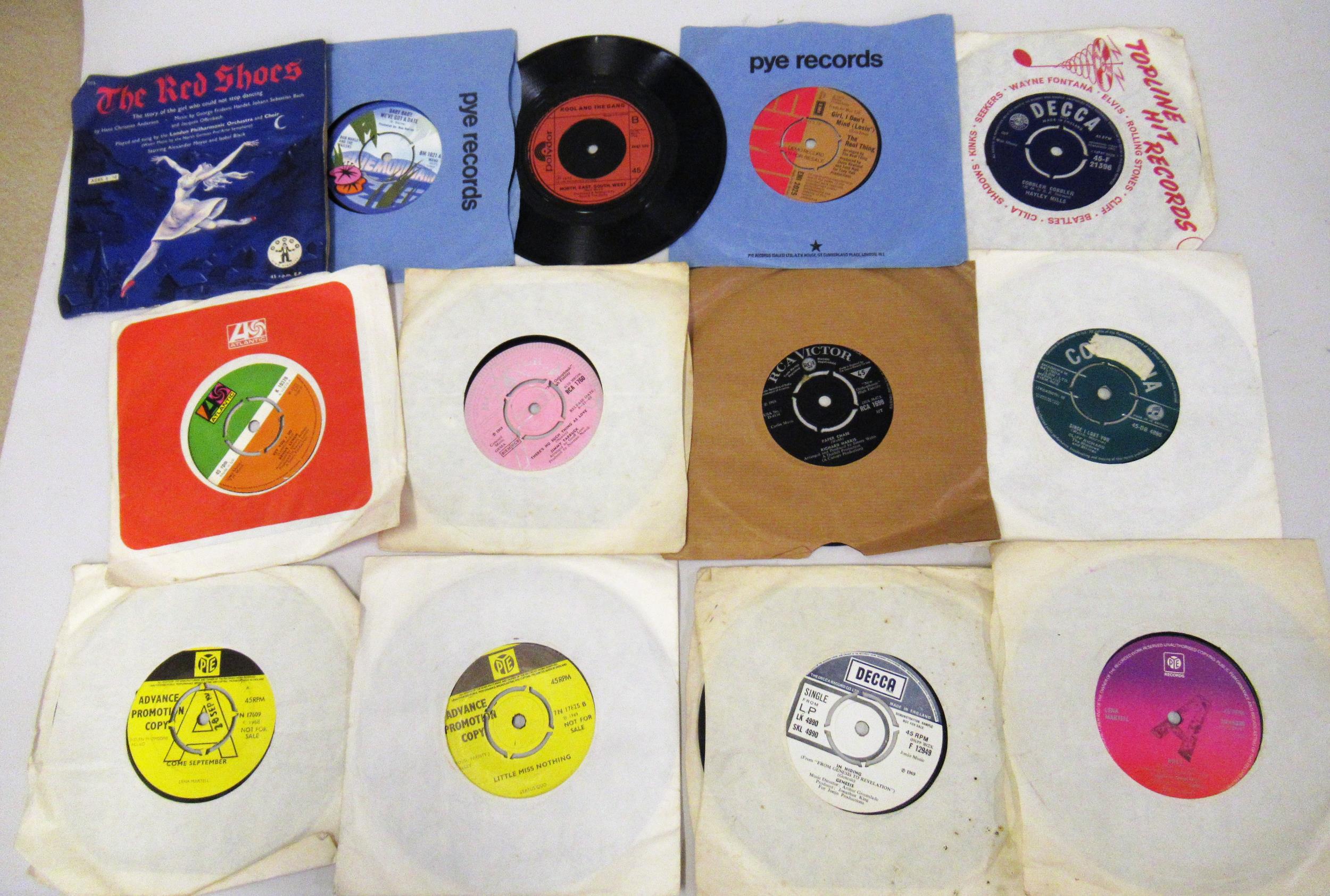 Small collection of late 1960's 45rpm singles including two advance promotion copies for Lena