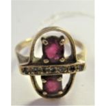 14ct Yellow gold diamond and gem stone set ring