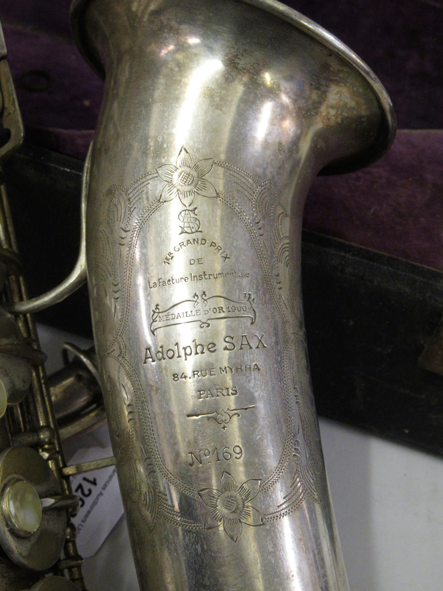 Late 19th / early 20th Century silvered brass alto saxophone by Antoine-Joseph ' Adolphe ' Sax, - Image 2 of 3