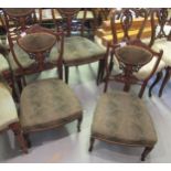 Pair of late 19th / early 20th Century rosewood and marquetry inlaid drawing room chairs, together