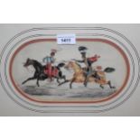 John Dalby, signed watercolour, cavalry men in combat, dated 1836