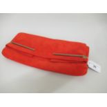 Lanvin red goatskin folding clutch bag with gold tone hardware, original labels attached
