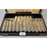 Cased set of six Sheffield silver William IV dessert knives and forks All hallmarks match and they