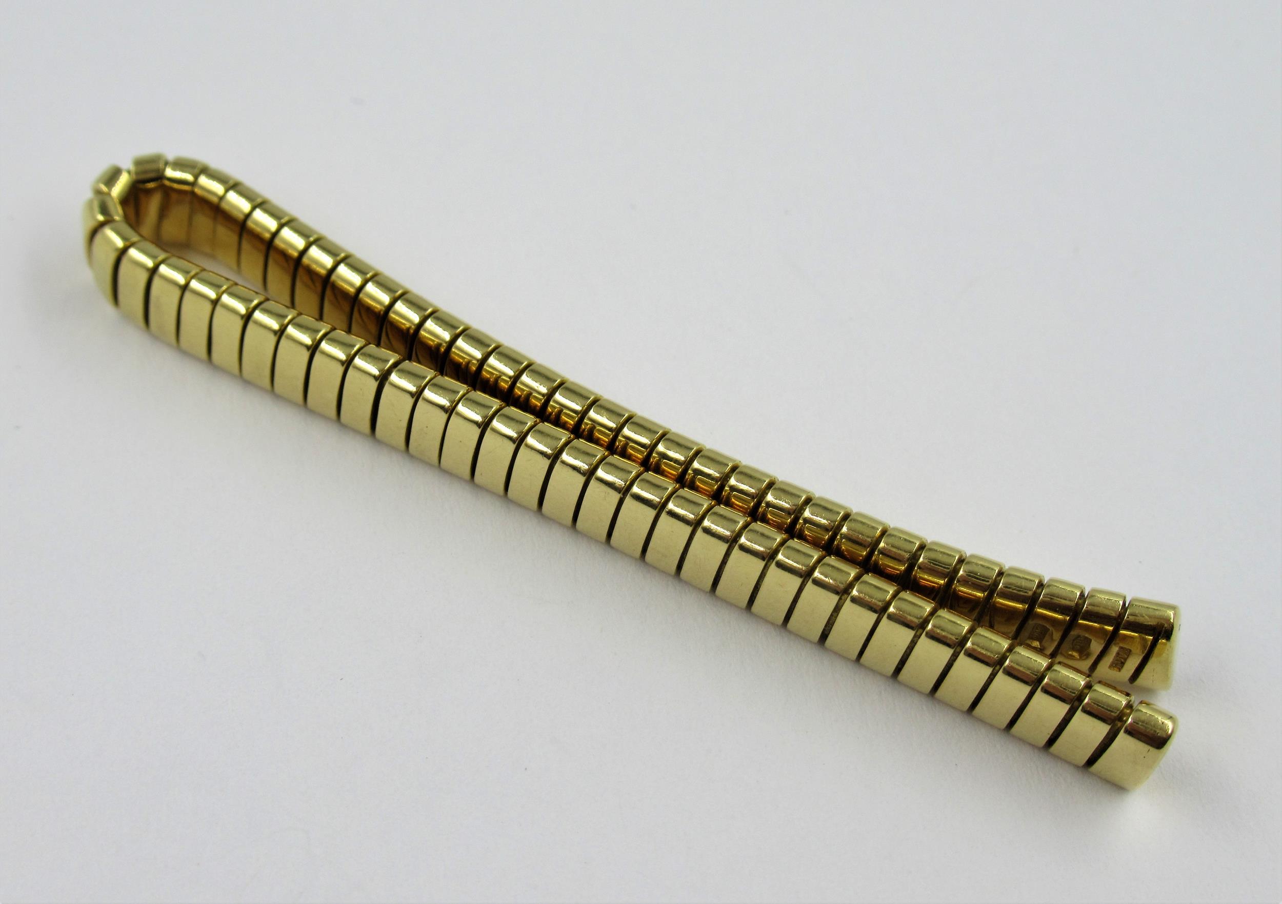 Bulgari 18ct gold tie / money clip, circa 1970's, 60mm wide approximately, 19.2g