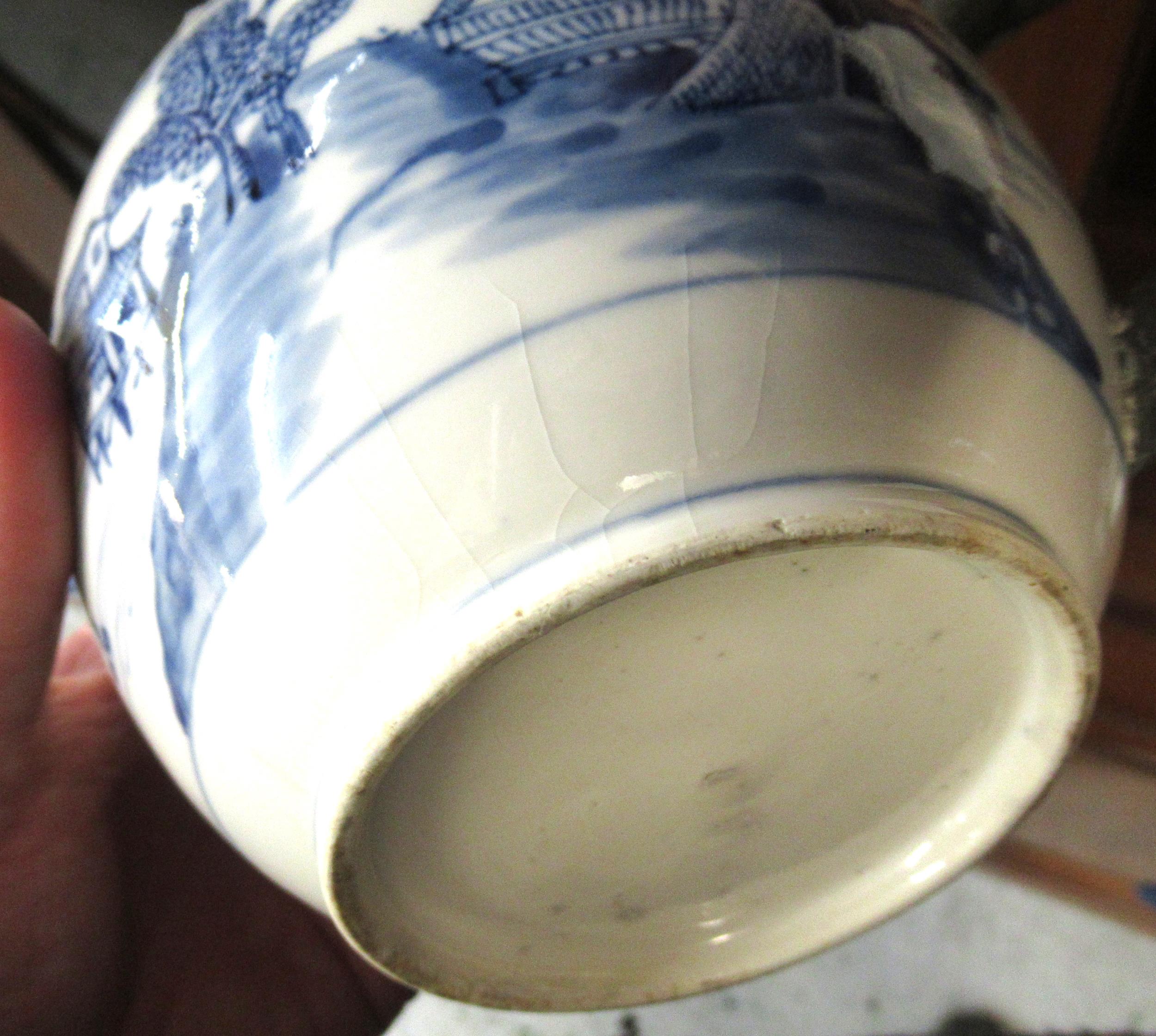 18th Century Chinese blue and white teapot (damages and repairs), together with a small Chinese blue - Image 10 of 13