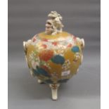 Japanese Satsuma koro with dog of foe finial (at fault), 15.5ins high