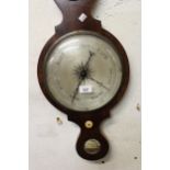 19th Century rosewood cased wheel barometer by Selzini, London, together with a small 19th Century