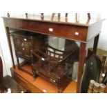 20th Century rectangular mahogany serving table on square tapering and spade supports, 36ins high