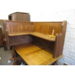 Late 19th / early 20th Century pitch pine corner pew