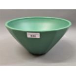 Wedgwood Keith Murray faceted bowl in matt green, 10ins diameter, impressed and printed marks to
