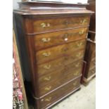 19th Century French Empire flame mahogany side cabinet adapted for use with TV and hi-fi, 62ins x