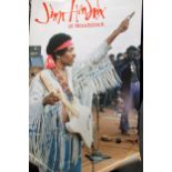 Collection of rock and pop posters including Hendrix, Woodstock (1992 printing)