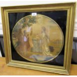 Late 18th / early 19th Century Berlin silk picture depicting Judith at the well, 15ins x 16.5ins