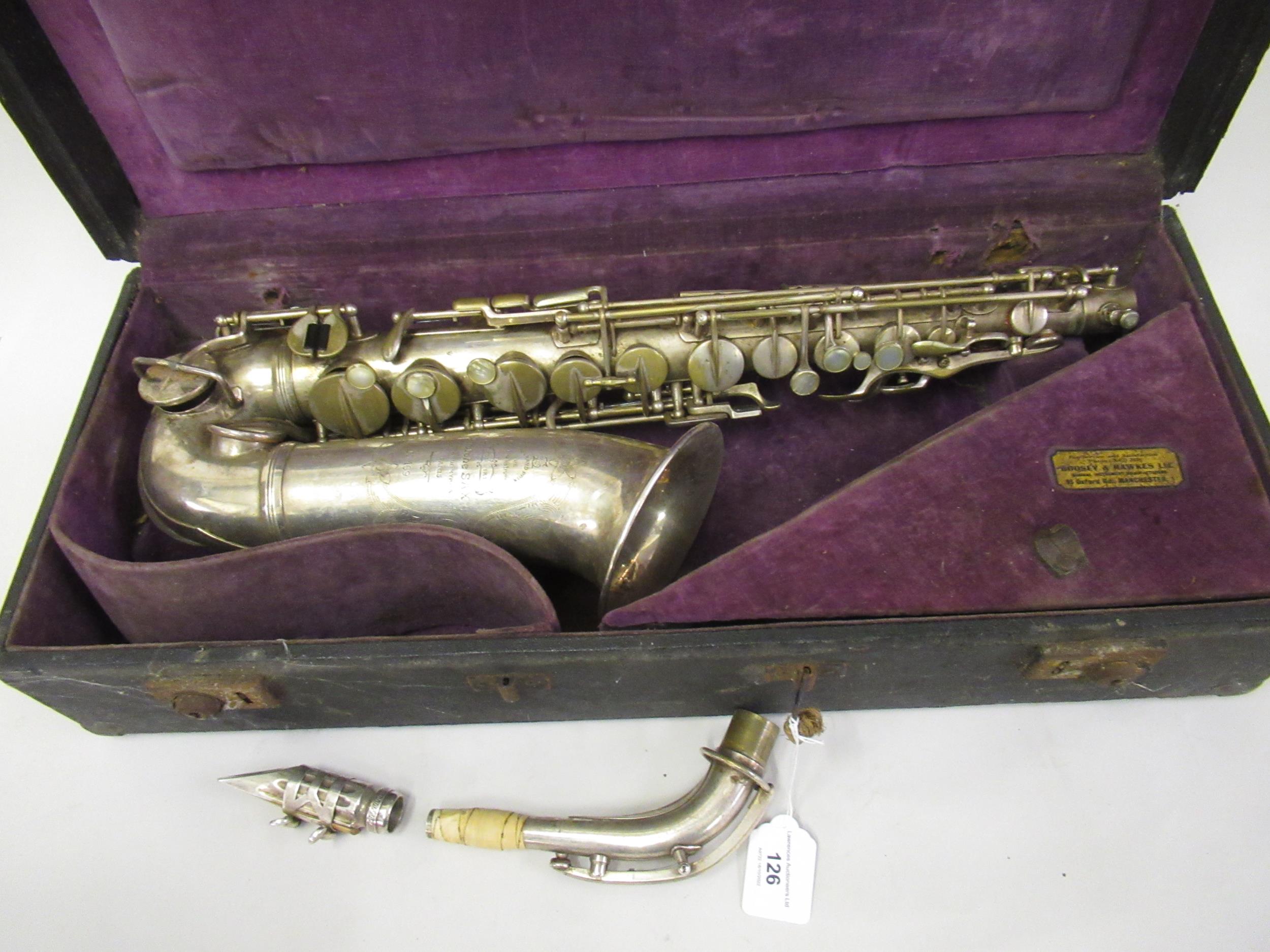 Late 19th / early 20th Century silvered brass alto saxophone by Antoine-Joseph ' Adolphe ' Sax, - Image 3 of 3
