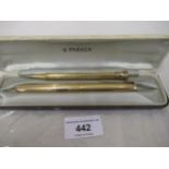 Parker 14ct rolled gold fountain pen in original case, together with a rolled gold propelling pencil