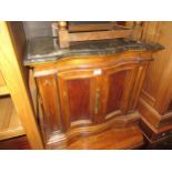 Small marble top two door cabinet Measurements: 26ins high x 28ins wide x 16ins deep