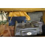 Box containing a quantity of various ladies leather bags and a quantity of other bags, shoes etc.