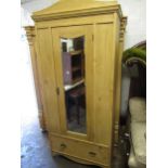 Late 19th / early 20th Century stripped pine three piece bedroom suite comprising: small single door