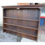 Antique oak boarded shelf dresser back