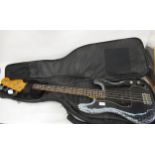 Fender USA 1978 Black Precision bass guitar, headstock serial no.S891200 (with cracking and