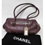 Chanel square stitch Caviar burgundy leather handbag, complete with dust bag Serial No. 10332486