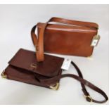 Aryma, Spain, tan leather shoulder bag with matching purse, together with a brown leather shoulder