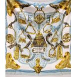 Hermes, Paris, silk scarf ' Etriers ' designed by Francoise de la Perriere, 90cm square Some