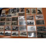 Thirty seven postcards including thirty four RP's, Croydon Aerodrome and aviation related