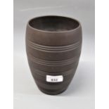 Wedgwood Keith Murray bronze basalt ribbed oviform vase, 7ins high approximately, impressed marks