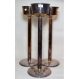 Set of three silver plated ice bucket stands, 25.5ins high