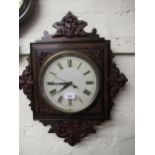 Walnut wall clock with quartz movement, together with an early 20th Century walnut aneroid barometer