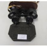 Pair of Carl Zeiss 8 x 30 binoculars in original fitted case, together with 19th Century irregular