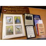 Sir Douglas Bader interest, collection of ephemera to include four original watercolour designs