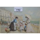 John Strickland Goodall, watercolour ' The Flower Seller ', signed, 5.75ins x 7.75ins, gilt framed