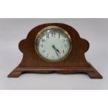 Edwardian mahogany and inlaid dome shaped mantel clock