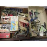Quantity of miscellaneous toys and models, including built Airfix Britains Civil War field piece