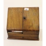 19th Century walnut stationery box with fitted interior (at fault)