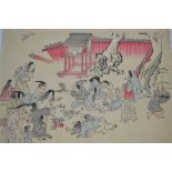 Folio of various Japanese woodblock and other prints