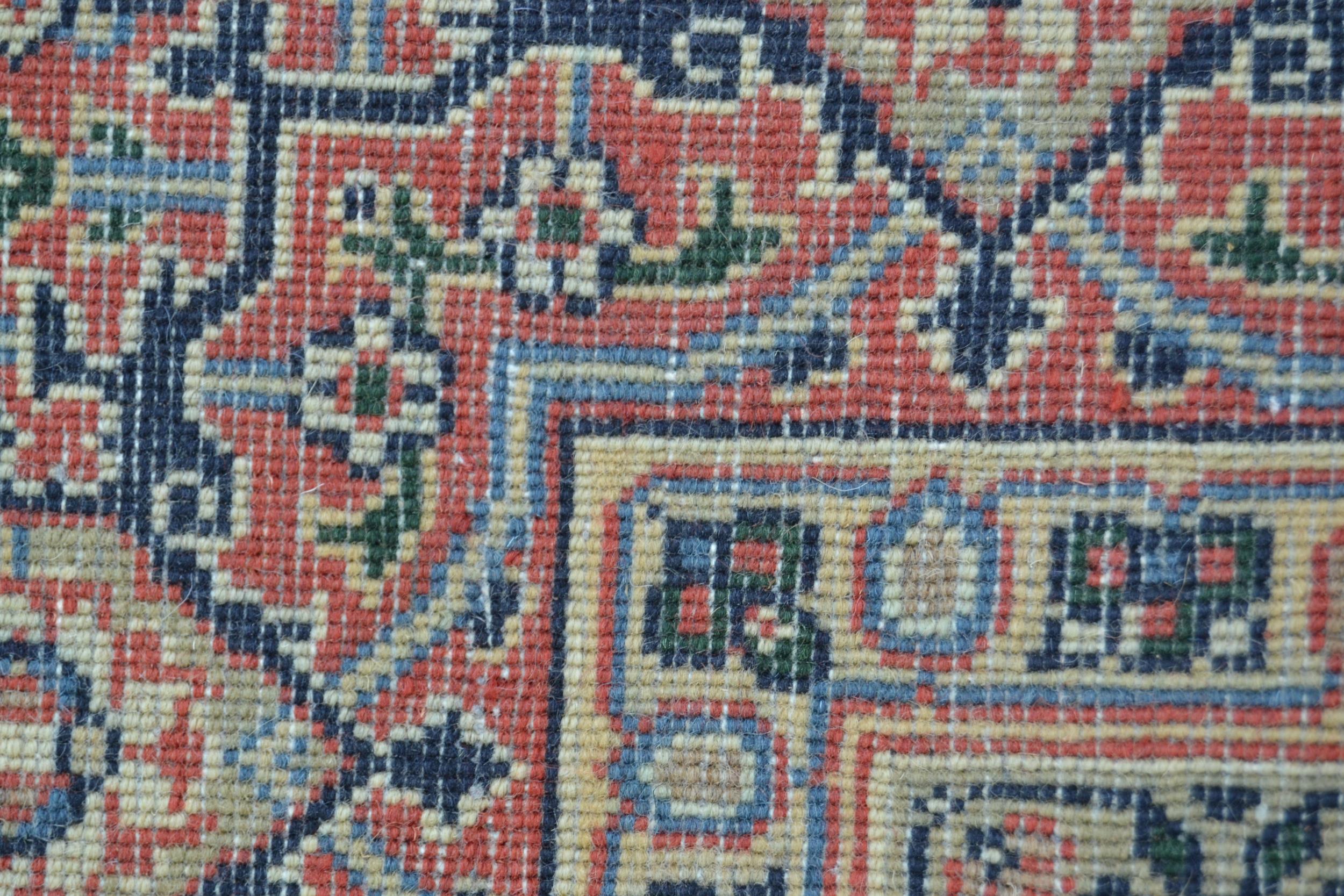 Indo Persian rug with an all-over Herati design on a midnight blue ground with brick red borders, - Image 5 of 5