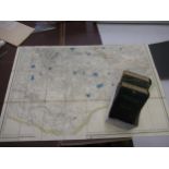 Group of seven various 19th Century linen maps including London, Kent and Sussex Dated 1875 and
