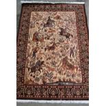 Machine woven hunting pattern rug