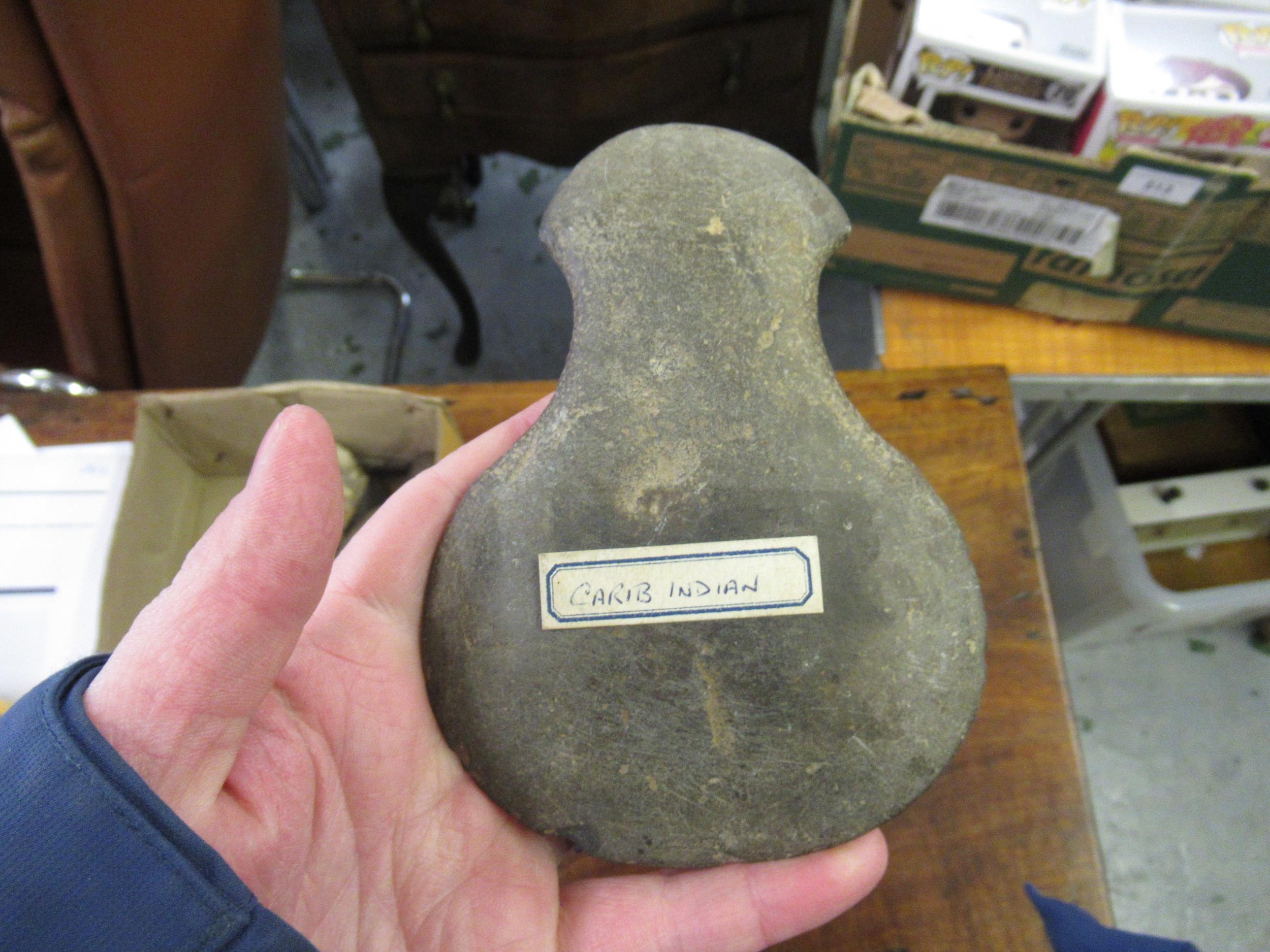 Box containing a collection of various carved stone axe heads and various flint tools etc., - Image 2 of 21