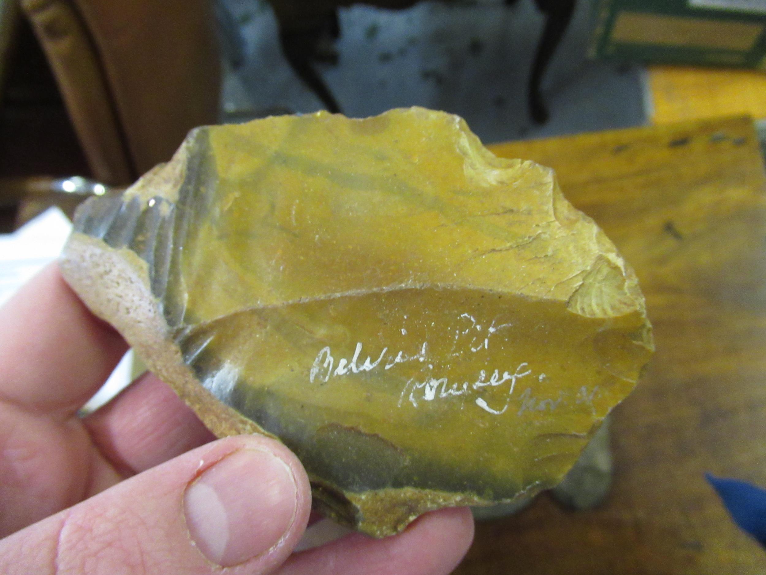 Box containing a collection of various carved stone axe heads and various flint tools etc., - Image 7 of 21