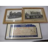 Original LNER Air Raid Precautions poster, 8ins x 16ins approximately (at fault) and two framed